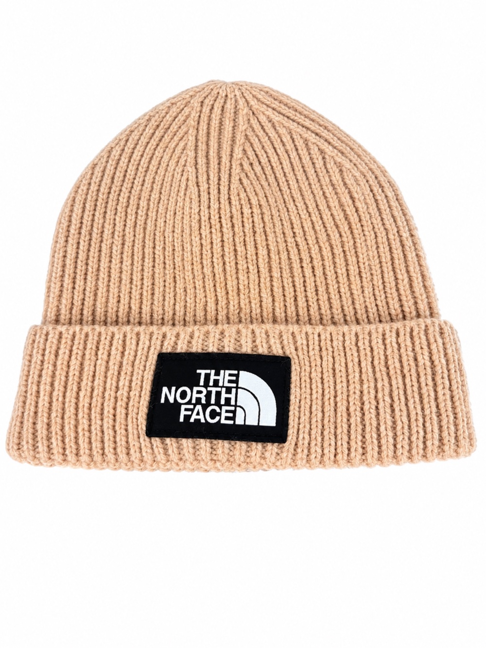 The North Face Fold-Over Logo Beanie - Beige